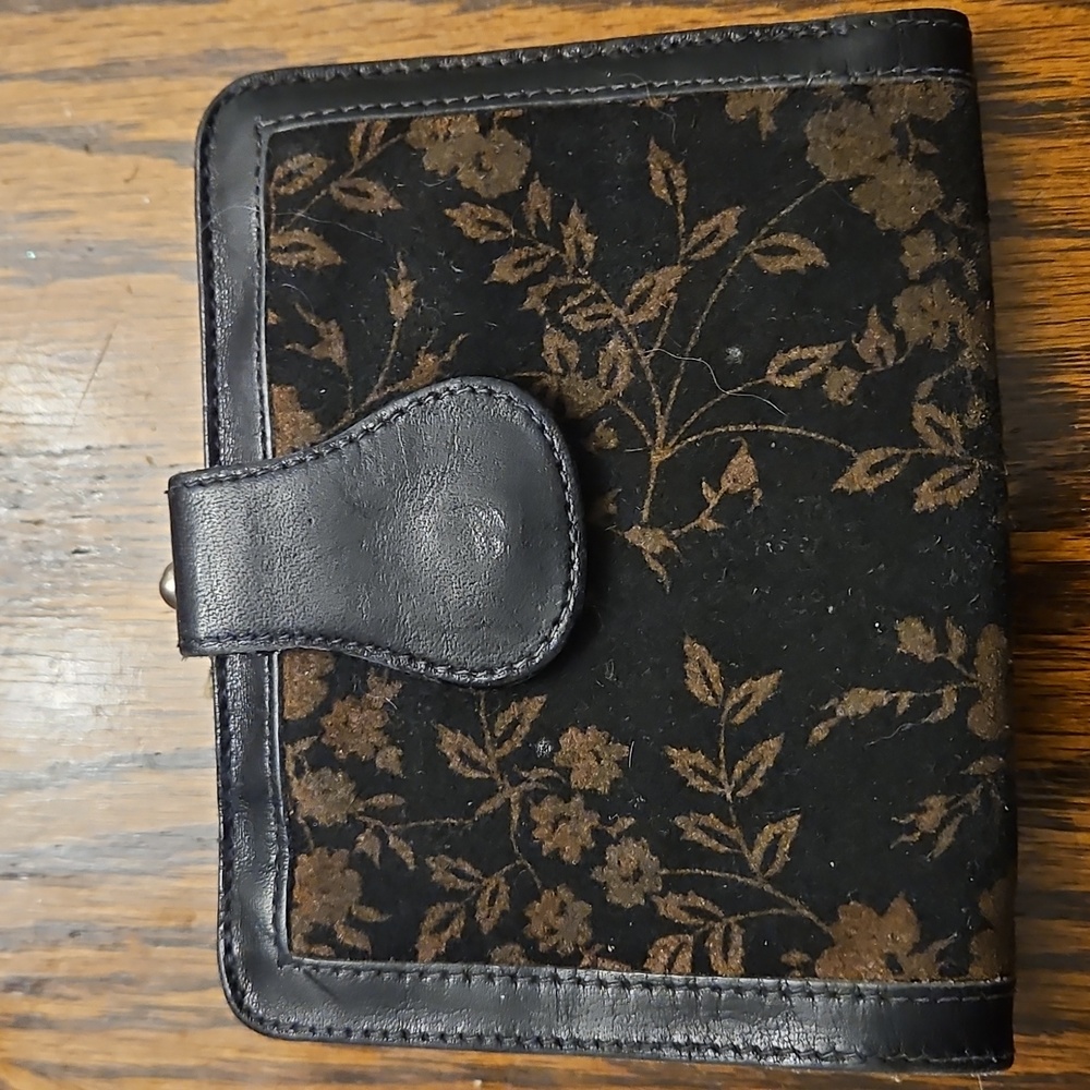 Vintage leather and suede wallet